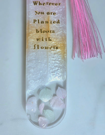 Personalised handmade Pink bookmarks