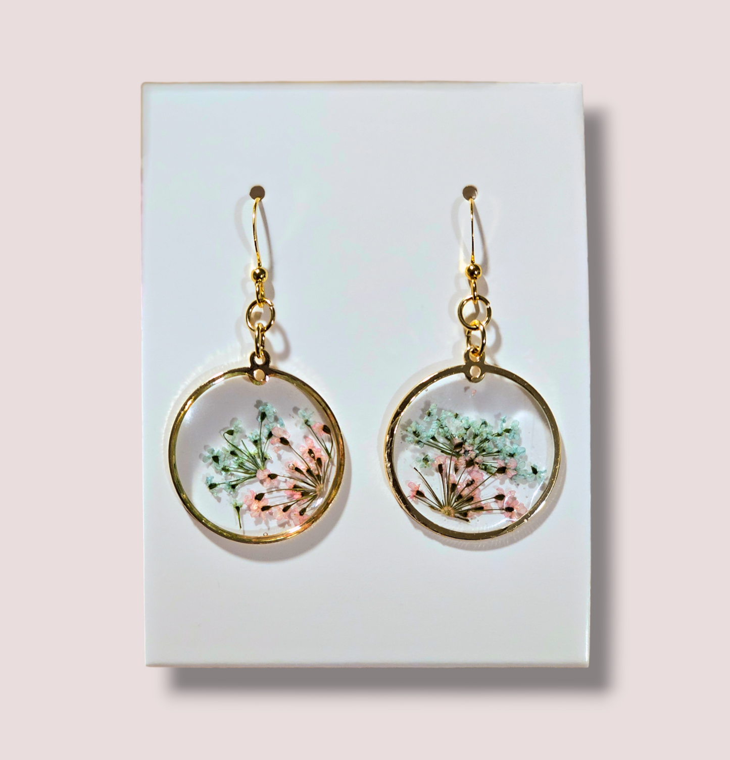 Handmade gold-plated floral earrings