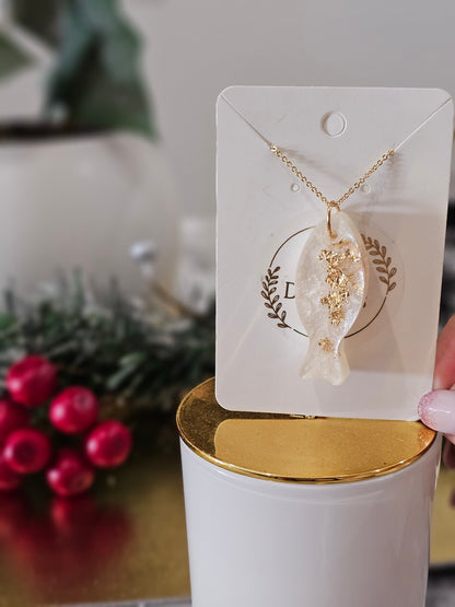 Personalised gold-plated Christian fish necklace